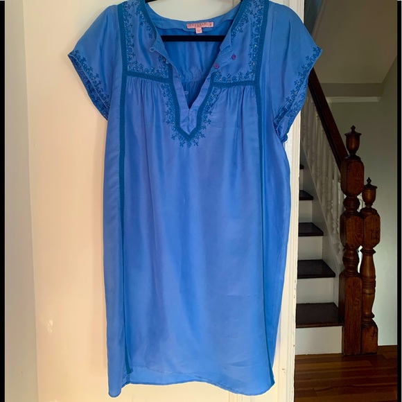 Calypso St. Barth Dresses & Skirts - Calypso St. Barth Blue Silk Shift Dress, Sz. Small